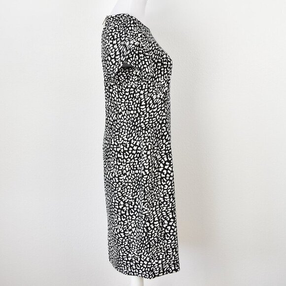 Calvin Klein Leopard Print Tulip Sleeve Sheath Dress - 8 - Picture 7 of 10